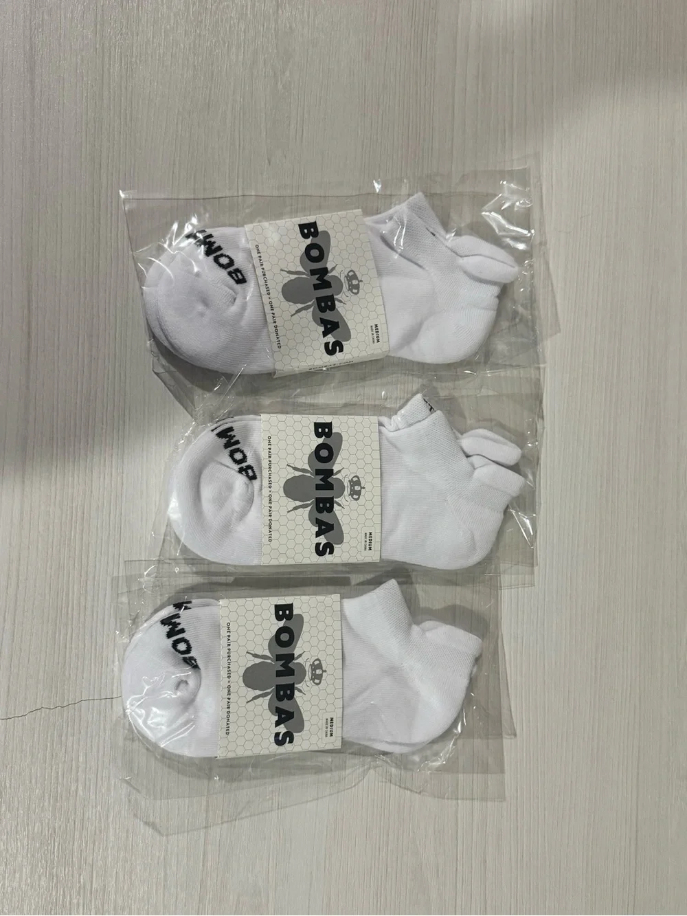Bombas White Low-Cut Athletic Ankle  Socks - 3 Pack